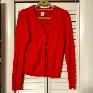 Cabi orange cardigan size small euc